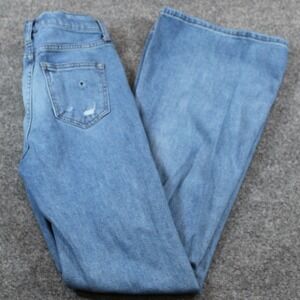 Altar'd State Jeans Woman's 29/9 Flared‎ Distressed High Rise Galveston Blue